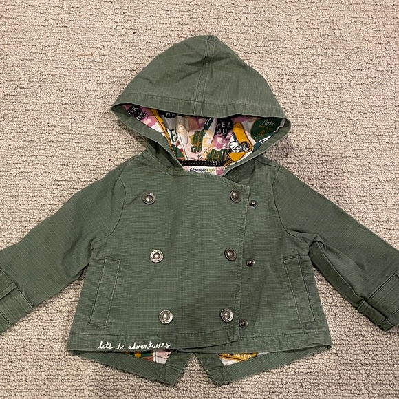 OshKosh B'gosh Other - OshKosh B'gosh unisex Green Hooded coat with patterned inside